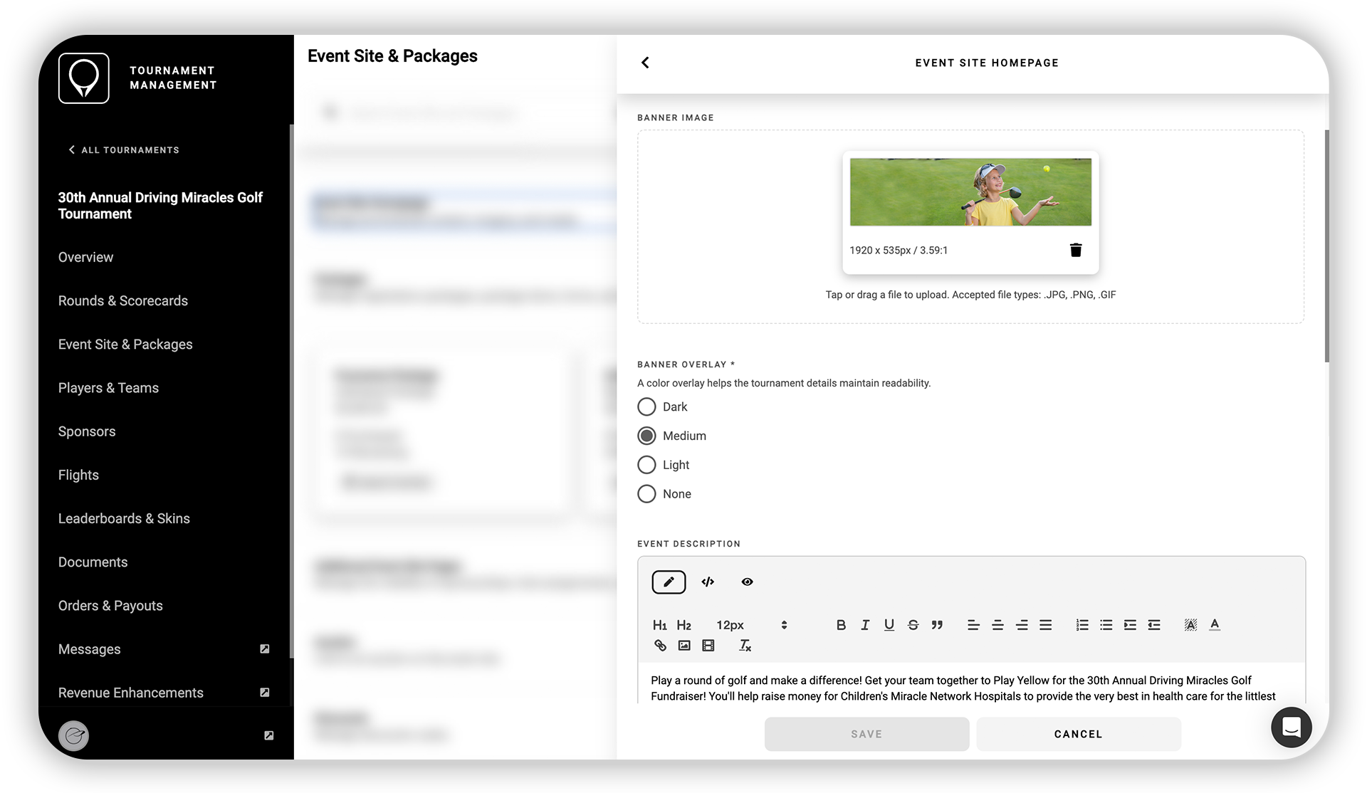 Golf Tournament Website — GolfStatus